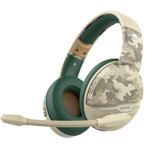 NUBWO G08 Wireless Gaming Headset with Mic 100M Range Desert STorm