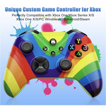 Wireless Replacement Xbox Controller Painted Rainbow Custom
