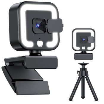 4K Web Camera with Microphone and Fill Light
