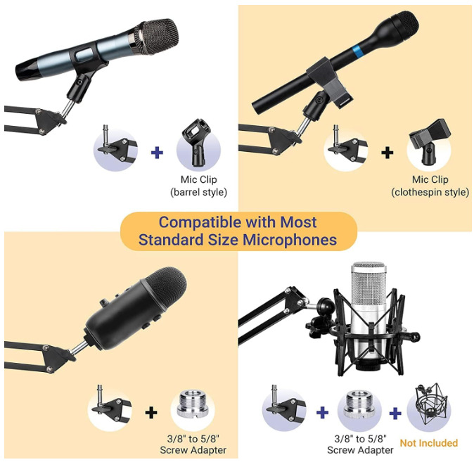 Adjustable Microphone Arm and Phone Stand Bundle Adjustable Microphone Arm and Phone Stand Bundle