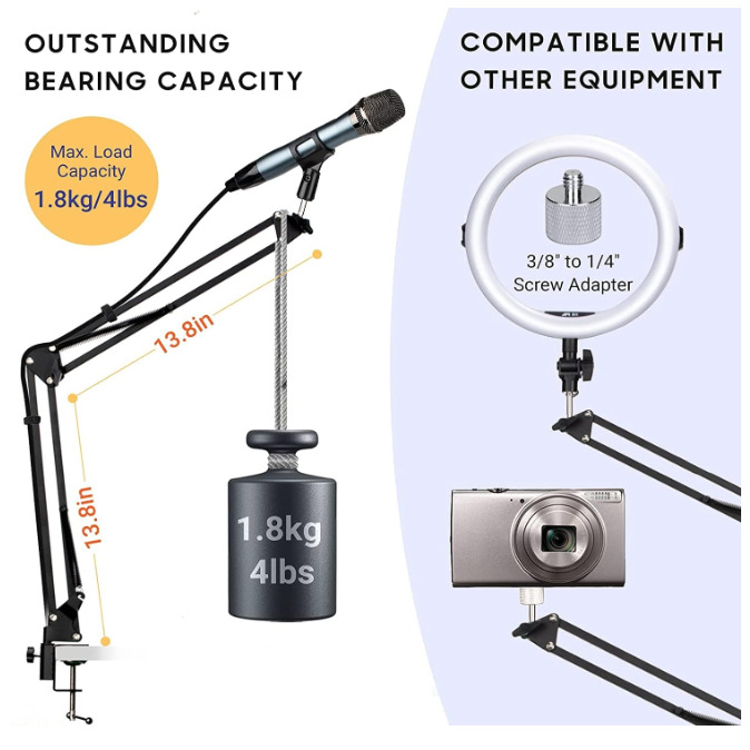Adjustable Microphone Arm and Phone Stand Bundle 2 Adjustable Microphone Arm and Phone Stand Bundle 2