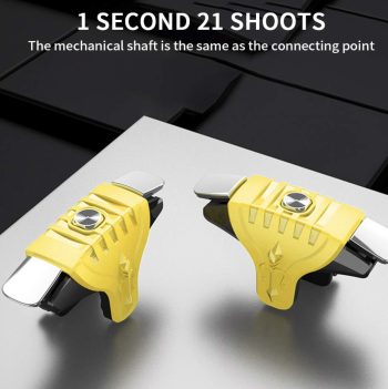 High Sensitivity F1 Metal Trigger Buttons for First Person Shooter Mobile Phone Games Yellow