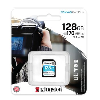 Kingston SDXC Canvas Go Plus Memory Card SDG3 128 GB