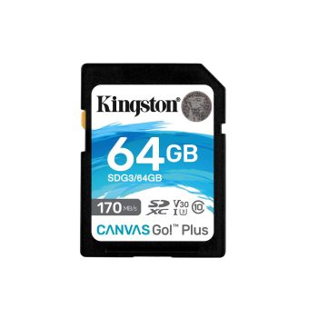 Kingston SDXC Canvas Go Plus Memory Card SDG3 64 GB Memory