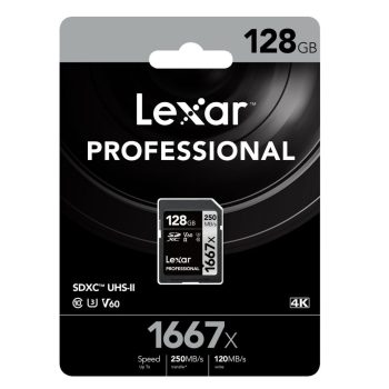 Lexar Professional 1667x SDXC V60 Card 128GB