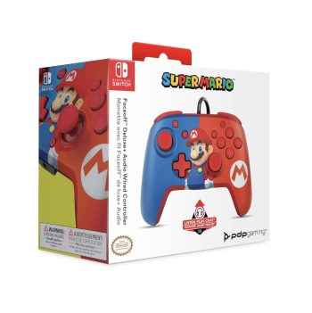 PDP REMATCH Nintendo Switch Pro Controller Red Blue Mario Box