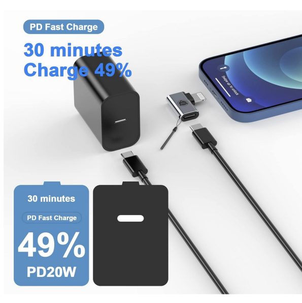 USB C Female to Lightning Male 35W PD Fast Charging Adapter