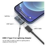 USB C Female to Lightning Male 35W PD Fast Charging Adapter Angled