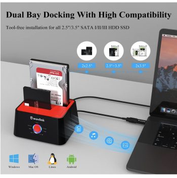 WAVLINK USB 3.0 to SATA Dual Bay External HDD Docking Station