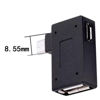 2 in 1 Powered 90 Degree Right Angled Micro USB OTG
