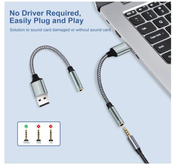 External USB to 3.5mm Jack Audio Adapter Sound Card 1