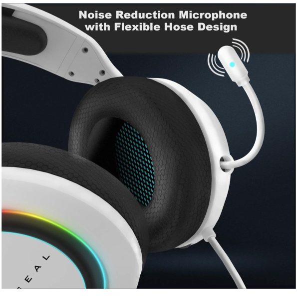 Targeal RGB Gaming Headset with Microphone White 1