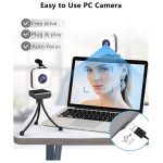 1080P Full HD Webcam with Microphone Privacy Cover and Fill Light