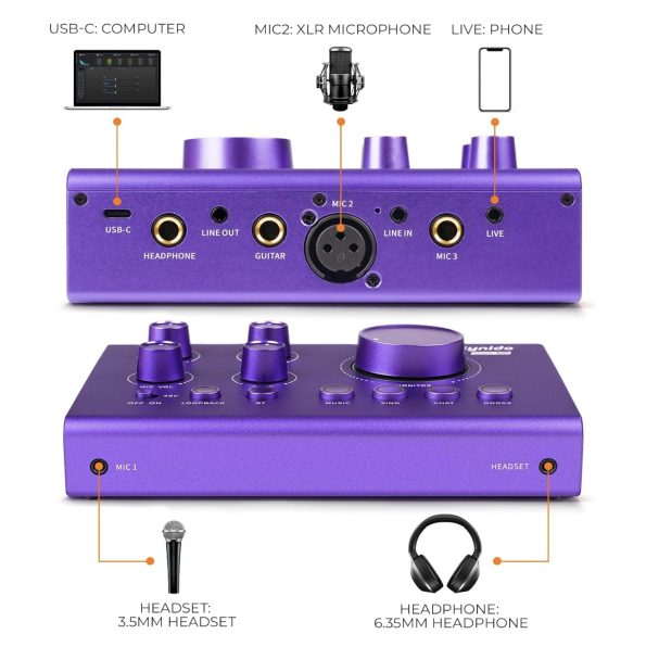 Synido Podcast Equipment Bundle Purple