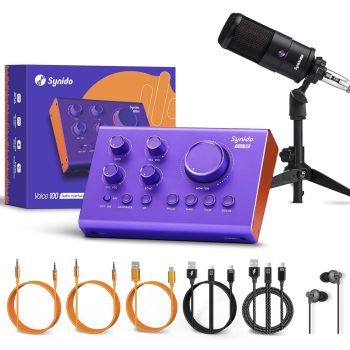 Synido Podcast Equipment Bundle Purple