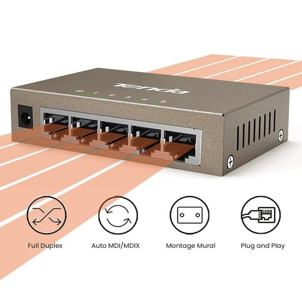 Tenda TEG1005D 5 Port Gigabit Switch Metal FInish 1