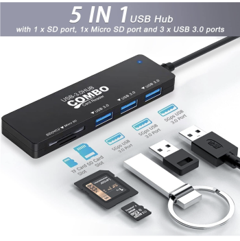 5in1 Thunderbolt Docking Station Card Reader and USB Hub