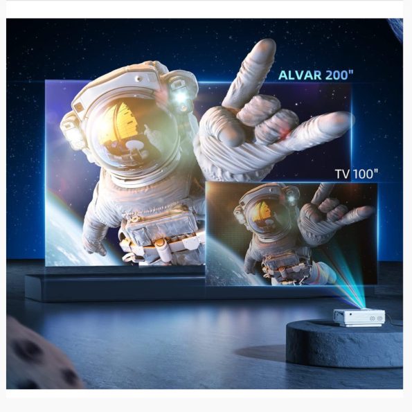 ALVAR 1080P Bluetooth Projector 100inch Screen 9000 Lux 1