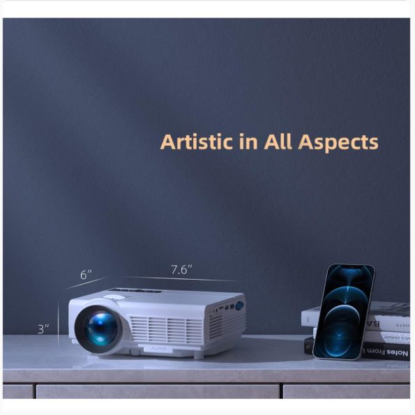 ALVAR 1080P Bluetooth Projector 100inch Screen 9000 Lux 2