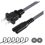 Nylon Braided Replacement AC Power Cable 2 Prong 6FT