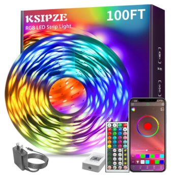 Smart App Control Led Strip Lights with RGB Music Sync Color Changing Bluetooth 100ft