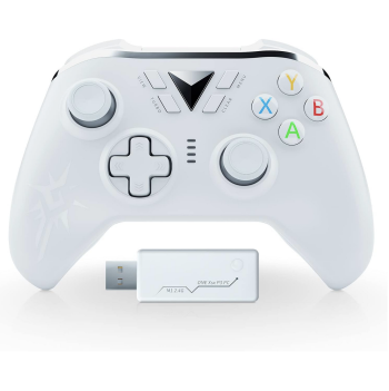 TechKen Wireless PC Controller Without Headphone Hole White