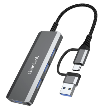 Type C to USB 3.0 Hub with a USB C to USB Adapter