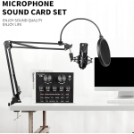 ZINGYOU Condenser Microphone Bundle BM 800 Mic Live SoundCard Black