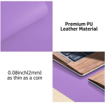 Non Slip Waterproof PU Leather Desk Pad Protector Mouse Pad Iris Violet