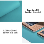 Non Slip Waterproof PU Leather Desk Pad Protector Mouse Pad Turquoise