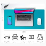 Non Slip Waterproof PU Leather Desk Pad Protector Mouse Pad Turquoise