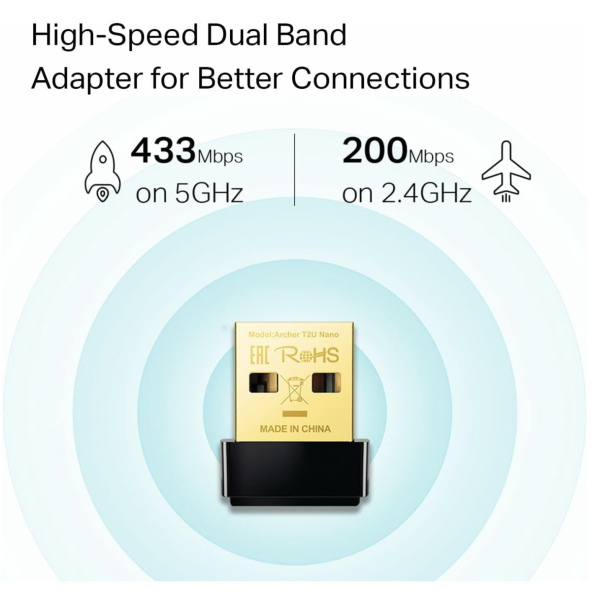 TP Link Nano AC600 USB Wireless Network Adapter Dual Band 1