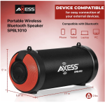 Axess SPBL1010 Wireless Bluetooth Speaker Red Black