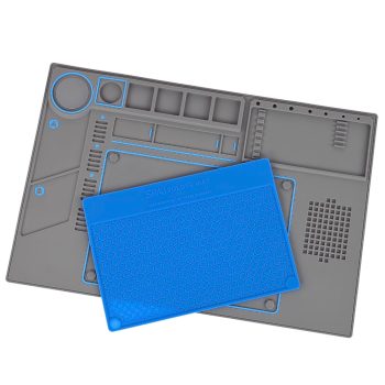 Deluxe Soldering Mat with Removable Heat Resistant Mat Blue