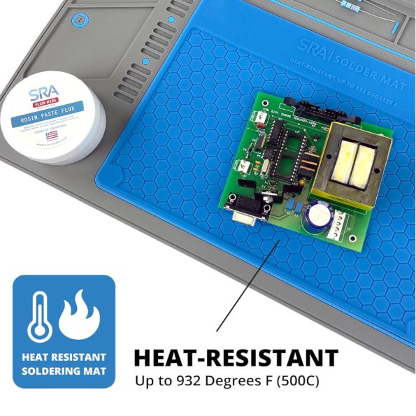 Deluxe Soldering Mat with Removable Heat Resistant Mat Blue 4