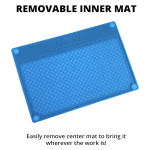 Deluxe Soldering Mat with Removable Heat Resistant Mat Blue