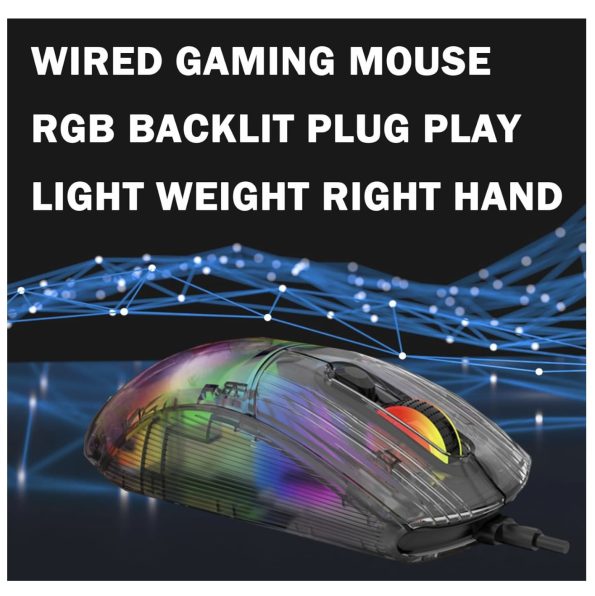 eirix Wired USB Gaming Mouse 6 Color RGB Backlit Black 1