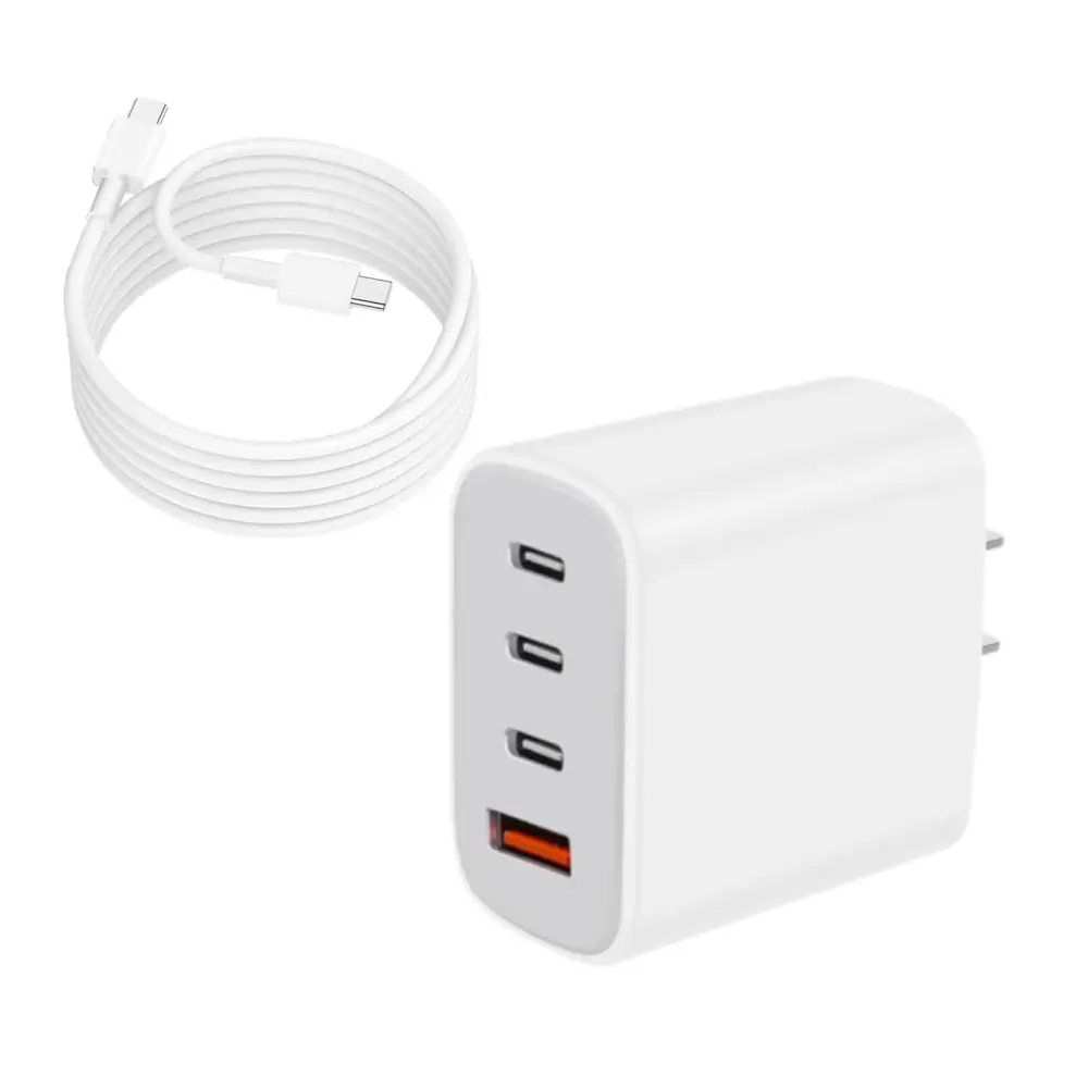 40W USB C-A 4-Port Fast Charging Block - White