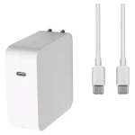 65W:61W – USB C Power Adapter Charger for MacBook and Type C Devices – White