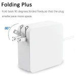 65W:61W – USB C Power Adapter Charger for MacBook and Type C Devices – White