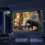 ALVAR 1080P Bluetooth Projector 100inch Screen 9000 Lux