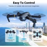 Foldable RC Quadcopter – 1080P FPV Video Drone for Beginners – BLACK-BLUE