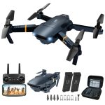 Foldable RC Quadcopter – 1080P FPV Video Drone for Beginners – BLACK-BLUE