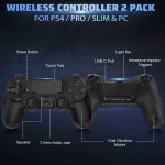 Generic Wireless Dual Vibration Controller for PS4:PC – Black