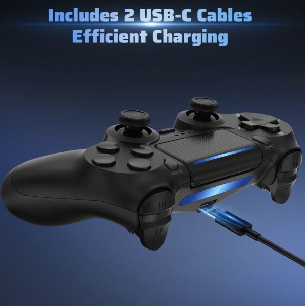 Generic Wireless Dual Vibration Controller for PS4:PC - Black 4