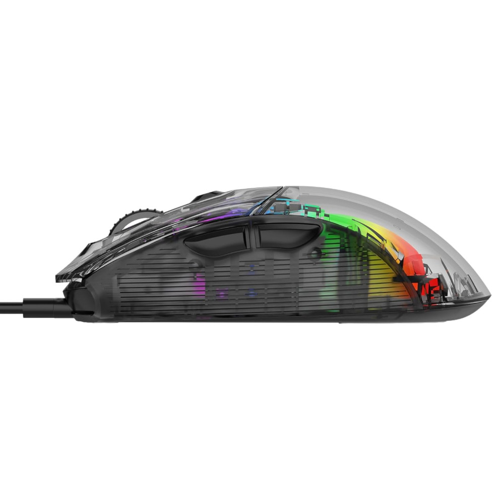eirix Wired USB Gaming Mouse - 6 Color RGB Backlit - Lightweight - Optical Mouse - Adjustable DPI 7200 - Plug Play with Side Button - Black 01