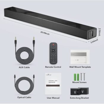 LARKSOUND 31 Inch Sound Bar - Surround Sound System with Bluetooth 2