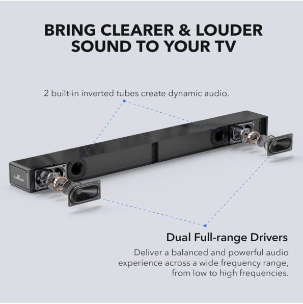 LARKSOUND 31 Inch Sound Bar - Surround Sound System with Bluetooth