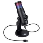 Dynamic RGB Lighting USB Gaming Condenser Mic – Black