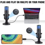 Dynamic RGB Lighting USB Gaming Condenser Mic – Black